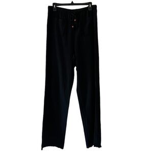 Soft Surroundings Black Elastic Waist Wide Leg Gauze Pants. Size Tall M EUC